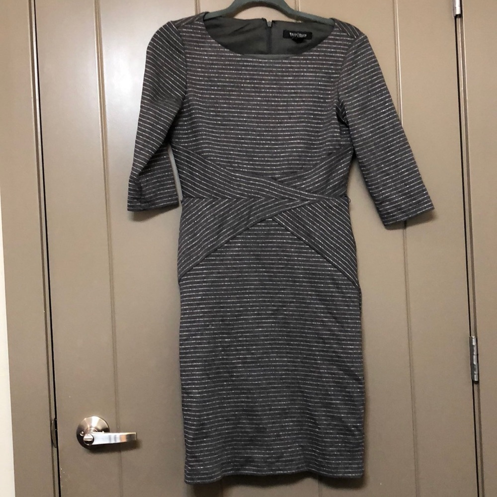 Silver and grey Stripped fitted dress